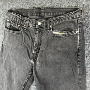 Levi's 511 Slim Fit Jeans Mens 32x27 Black Denim Cotton Low Rise‎ Skinny Leg